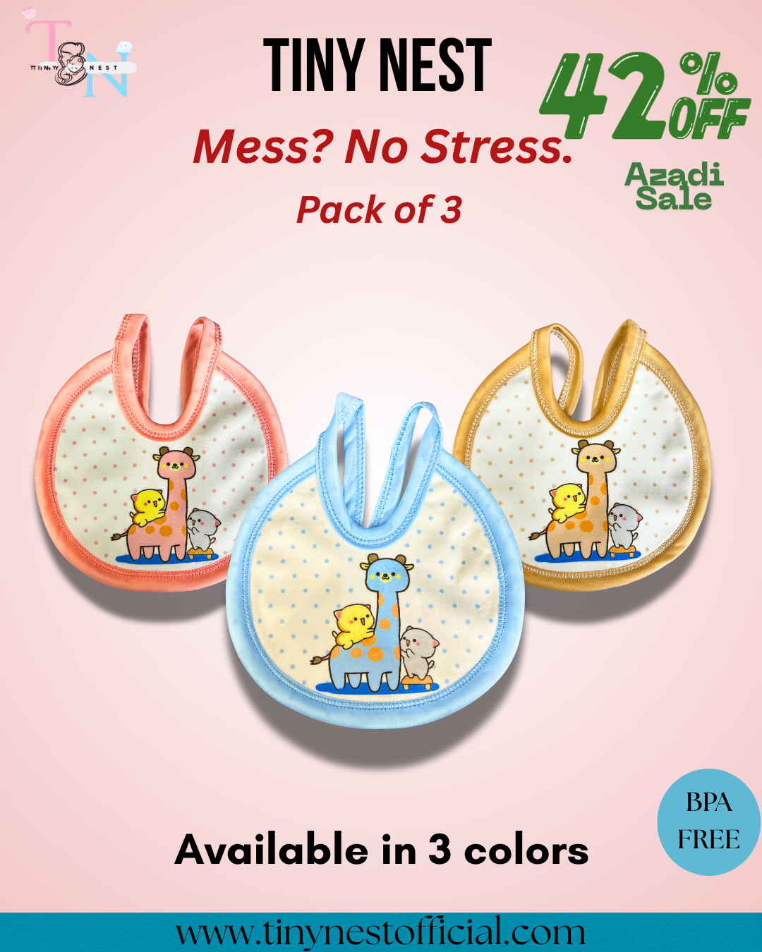 Soft Cotton Bibs - Pack of 3!